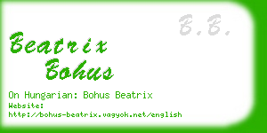 beatrix bohus business card